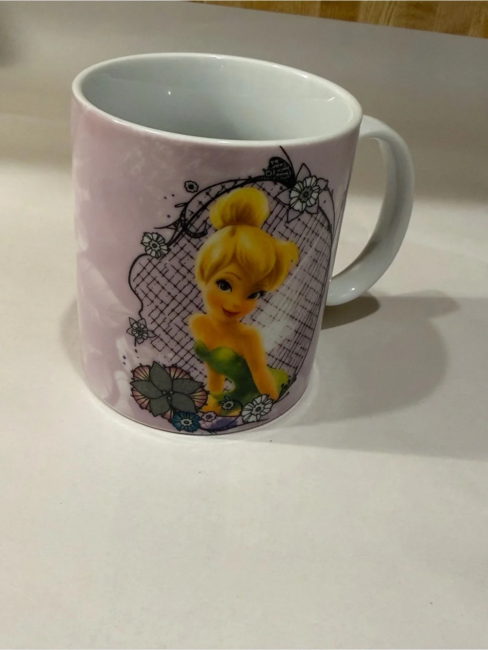 DISNEY Fairies Tinkerbell Tink 8oz Lavender Mug/Coffee /Tea Cup Fairy Collection